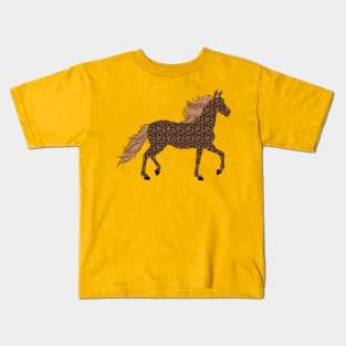 Lispe Horse Leopard Print Kids T-Shirt